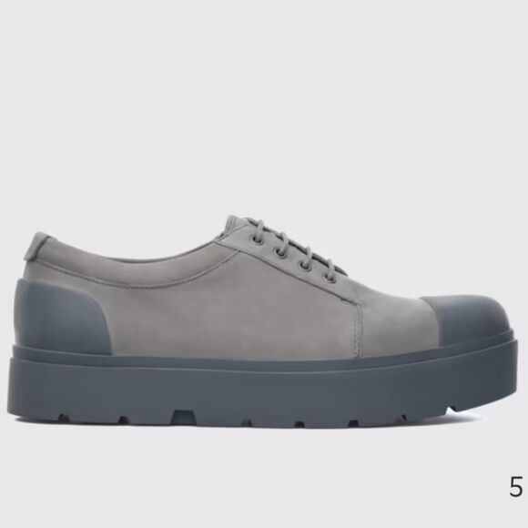 Camper platform Vintar Gray Nubuck Leather lace up brogues size 39/ US 39 - Picture 4 of 12